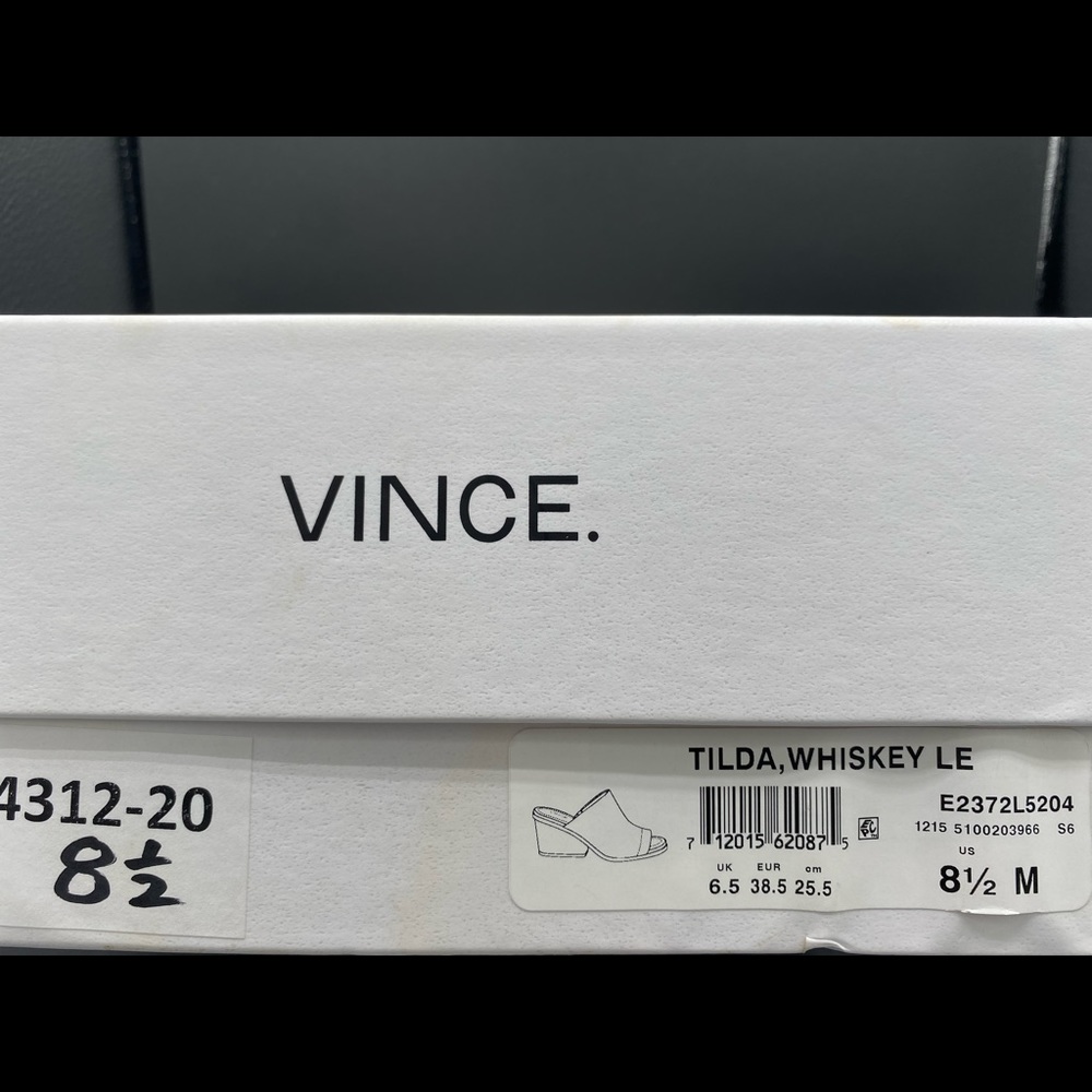 Leather tan mules Vince Brand